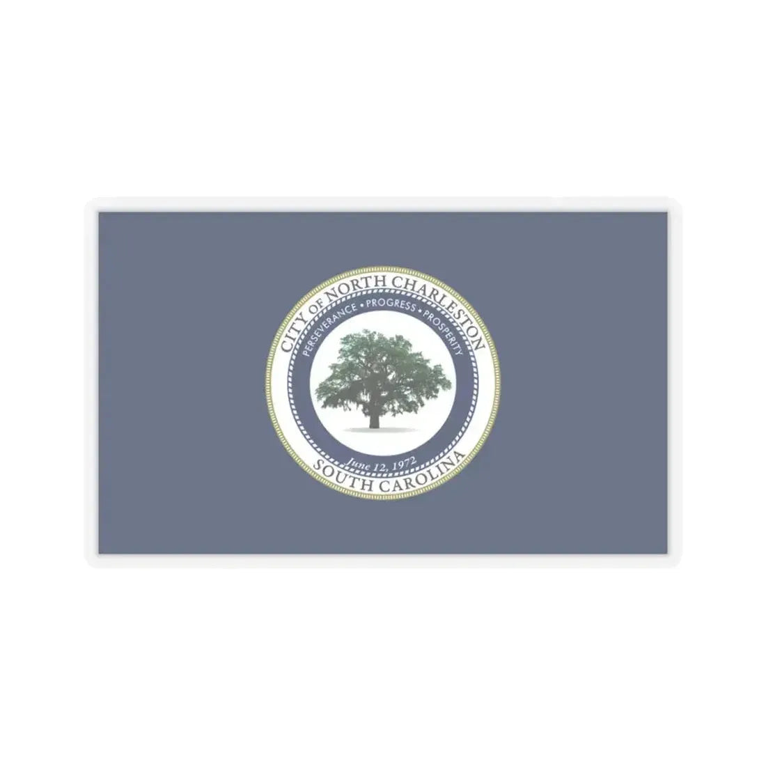 Flag of North Charleston, South Carolina - STICKER Vinyl Kiss-Cut Decal 3 Inch Transparent - The Sticker Space