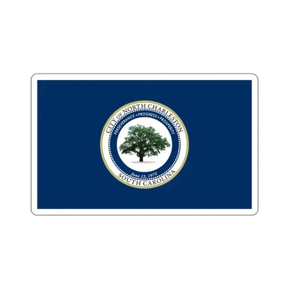 Flag of North Charleston, South Carolina - STICKER Vinyl Kiss-Cut Decal 3 Inch White - The Sticker Space