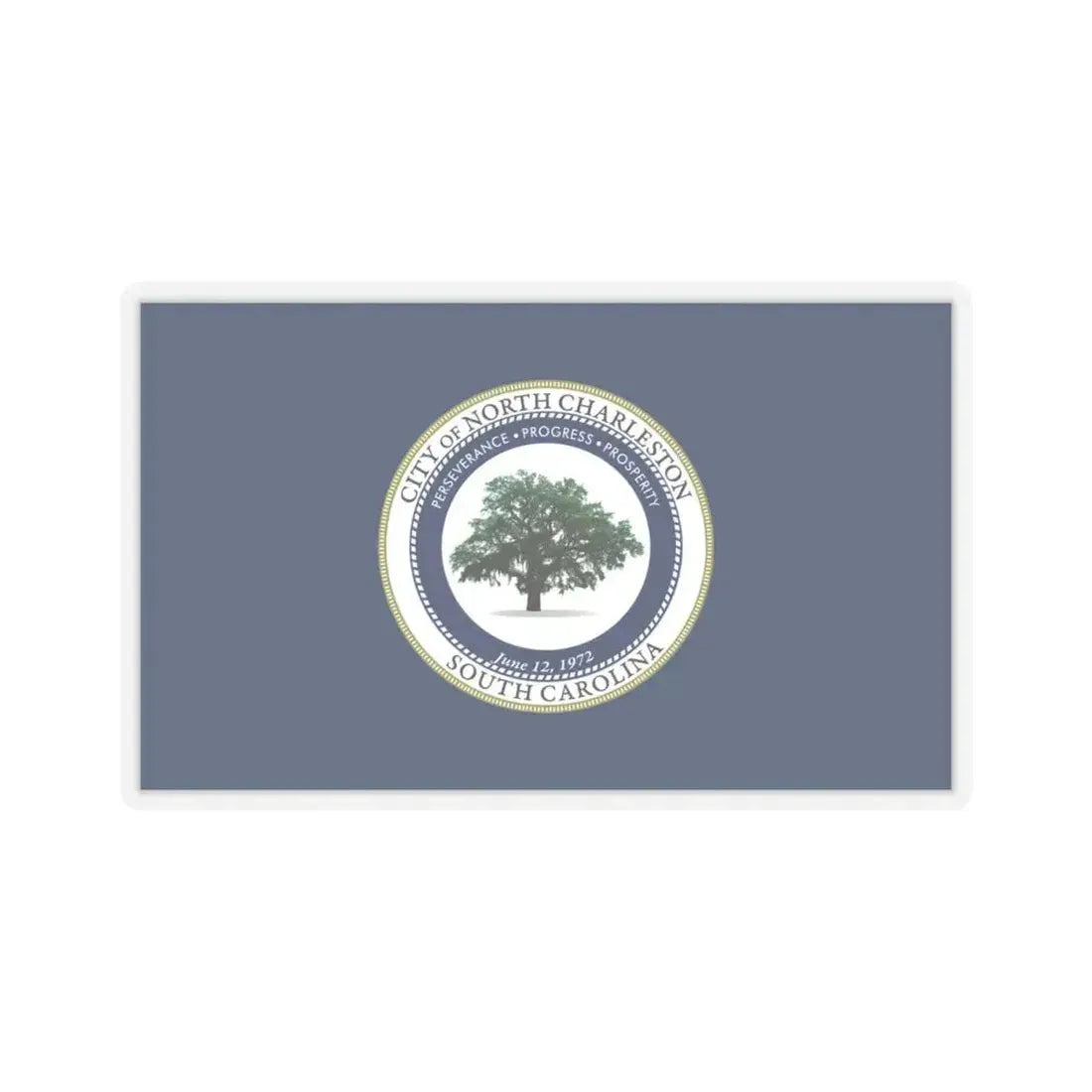 Flag of North Charleston, South Carolina - STICKER Vinyl Kiss-Cut Decal 4 Inch Transparent - The Sticker Space