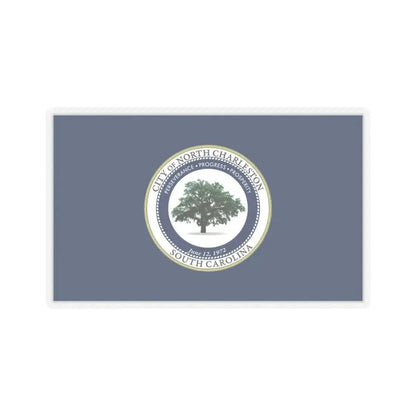 Flag of North Charleston, South Carolina - STICKER Vinyl Kiss-Cut Decal 4 Inch Transparent - The Sticker Space