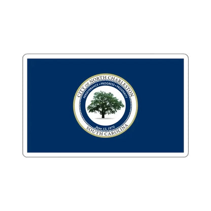 Flag of North Charleston, South Carolina - STICKER Vinyl Kiss-Cut Decal 4 Inch White - The Sticker Space
