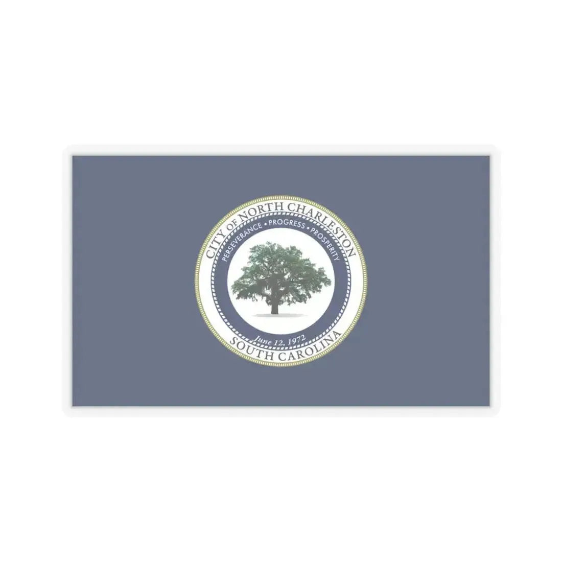 Flag of North Charleston, South Carolina - STICKER Vinyl Kiss-Cut Decal 6 Inch Transparent - The Sticker Space