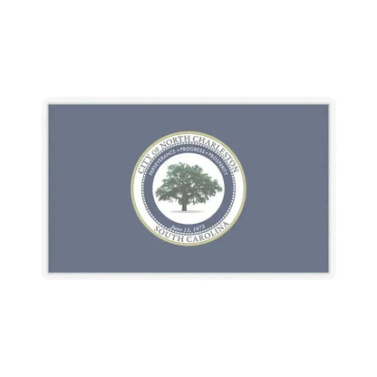 Flag of North Charleston, South Carolina - STICKER Vinyl Kiss-Cut Decal 6 Inch Transparent - The Sticker Space