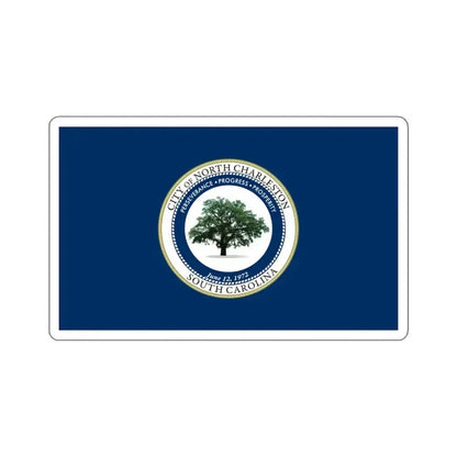 Flag of North Charleston, South Carolina - STICKER Vinyl Kiss-Cut Decal 6 Inch White - The Sticker Space