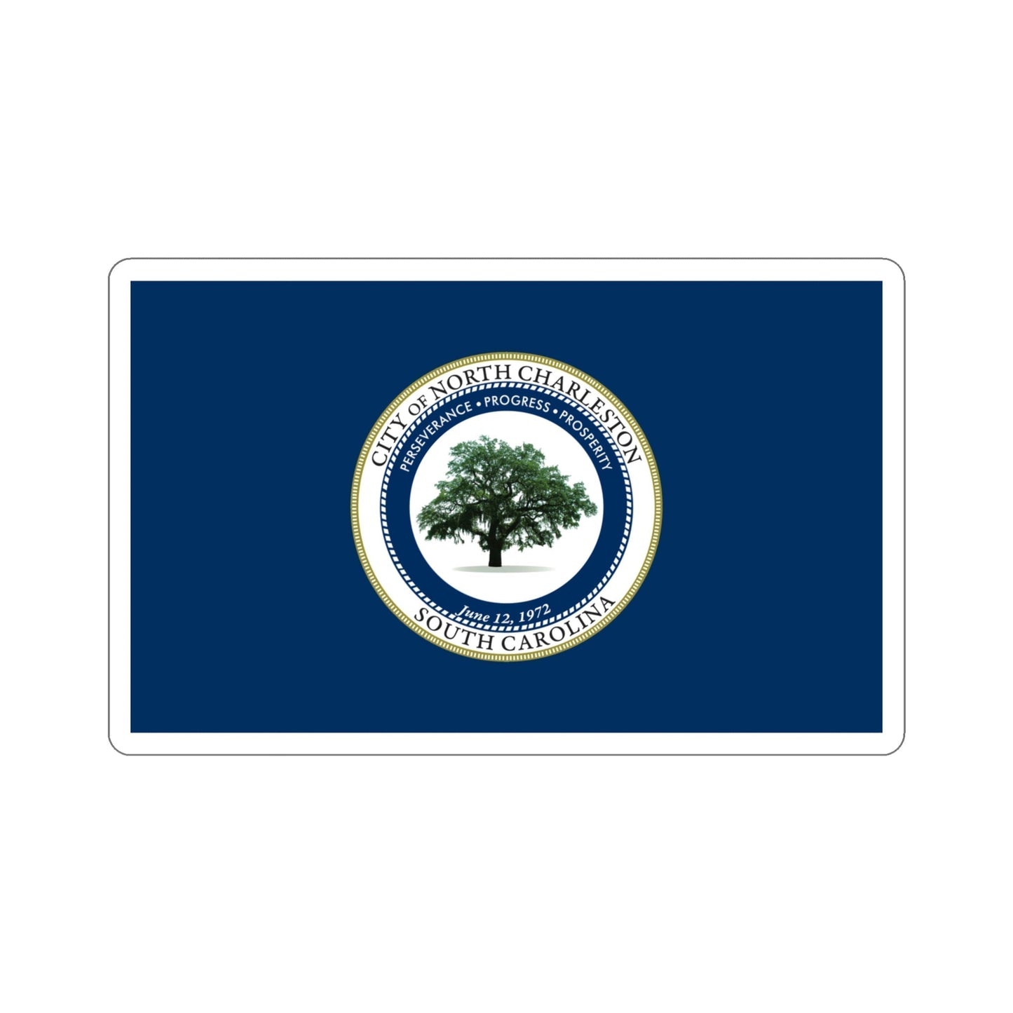 Flag of North Charleston South Carolina USA STICKER Vinyl Die-Cut Decal-4 Inch-The Sticker Space