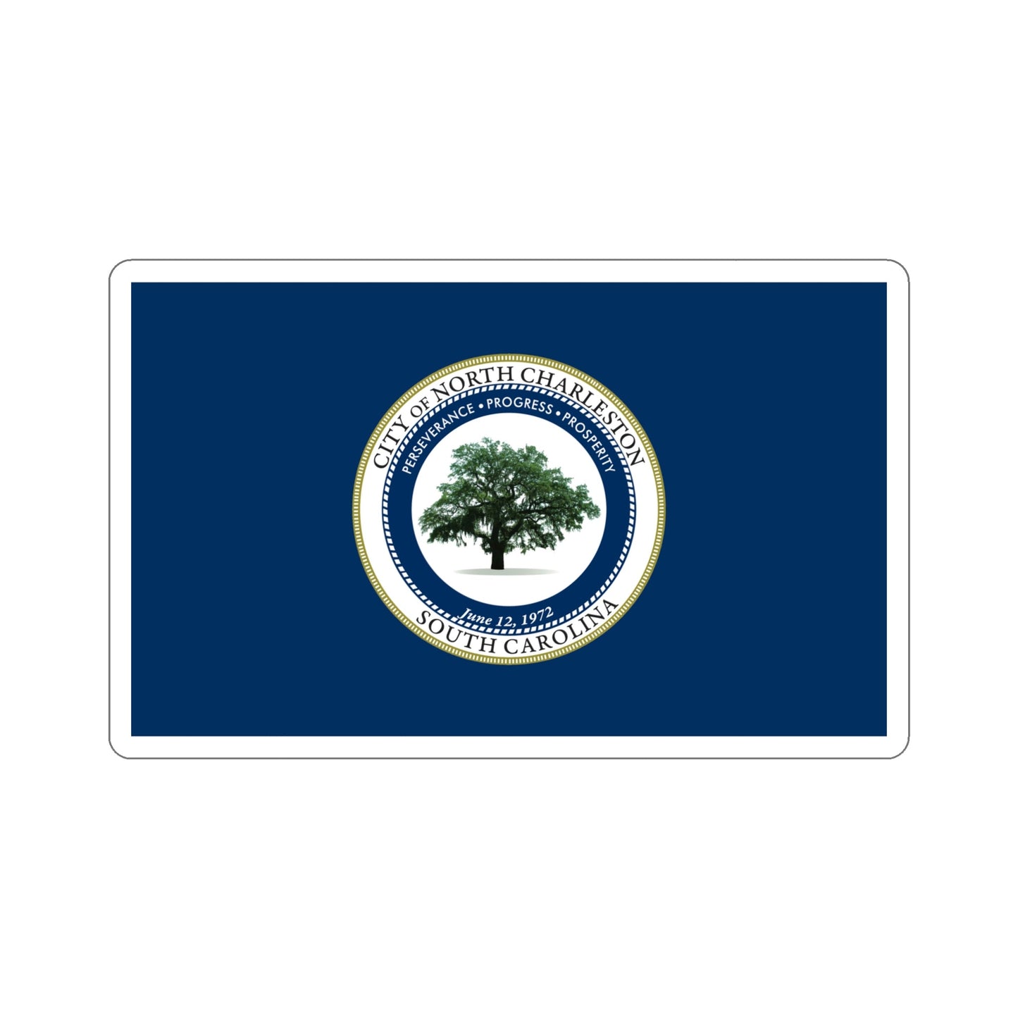 Flag of North Charleston South Carolina USA STICKER Vinyl Die-Cut Decal-5 Inch-The Sticker Space