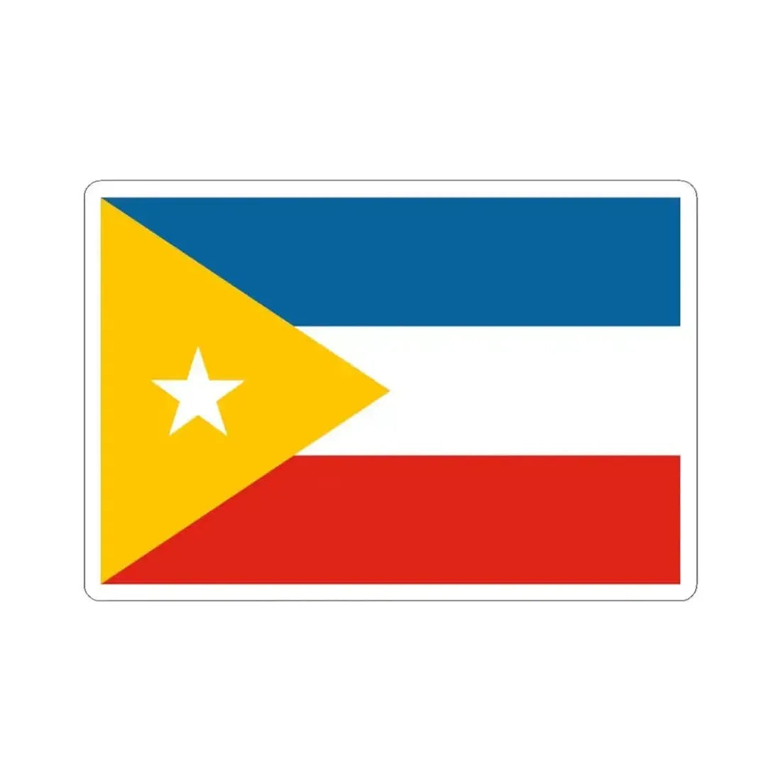 Flag of North China in Resistance (China) STICKER Vinyl Kiss-Cut Decal 3 Inch White - The Sticker Space