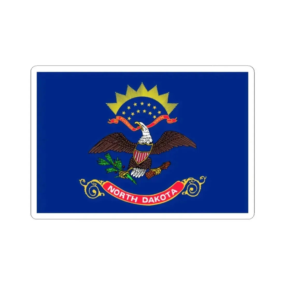 Flag of North Dakota 3-2 (United States) STICKER Vinyl Kiss-Cut Decal 2 Inch White - The Sticker Space