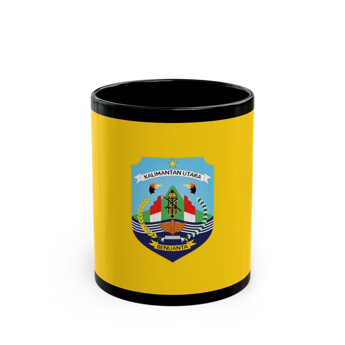 Flag of North Kalimantan Indonesia - Black Coffee Mug-11oz-The Sticker Space