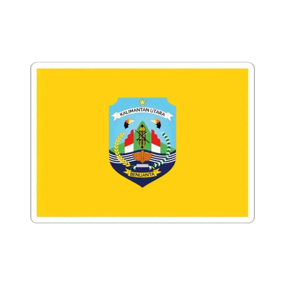 Flag of North Kalimantan Indonesia - STICKER Vinyl Kiss-Cut Decal 2 Inch White - The Sticker Space