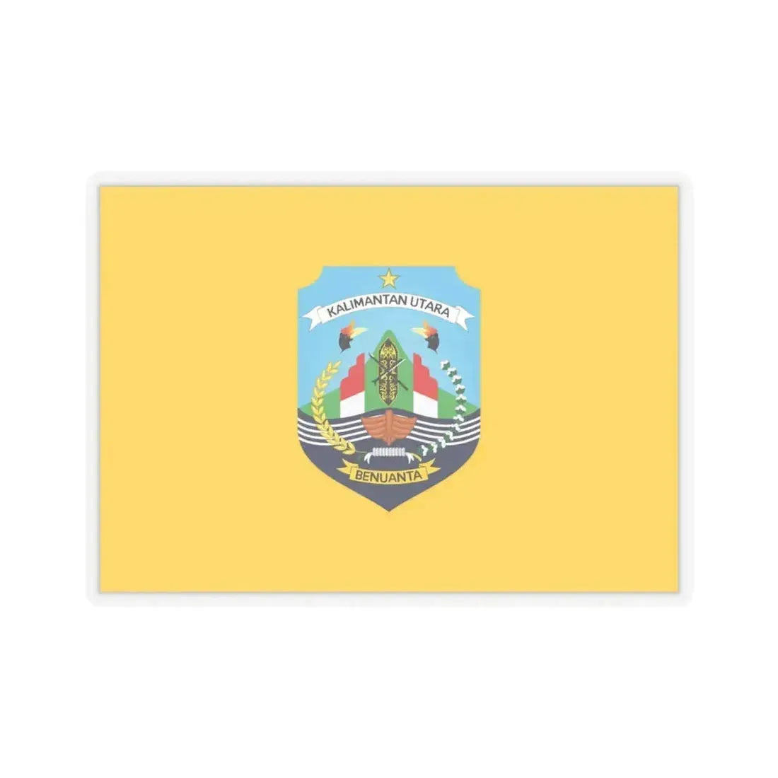 Flag of North Kalimantan Indonesia - STICKER Vinyl Kiss-Cut Decal 4 Inch Transparent - The Sticker Space