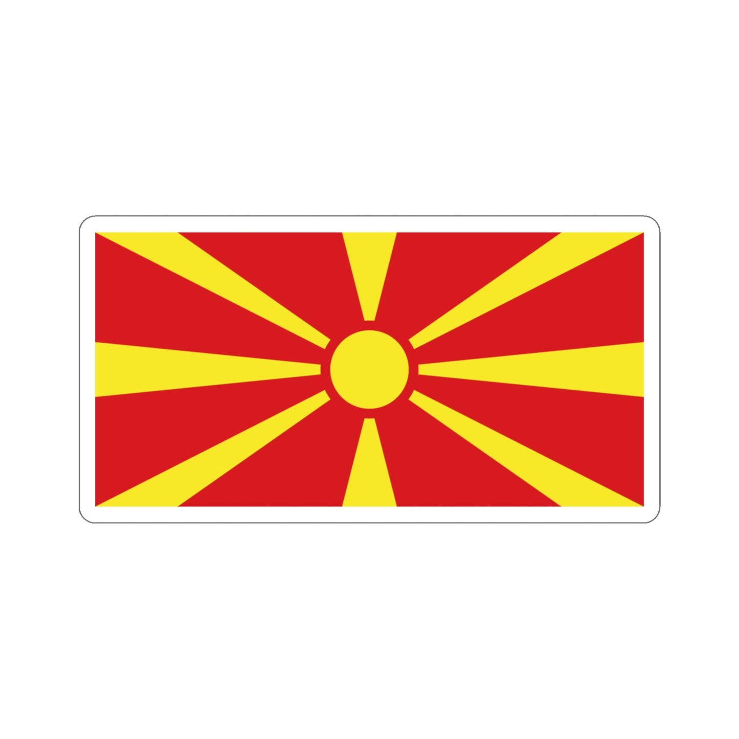 Flag of North Macedonia STICKER Vinyl Die-Cut Decal-3 Inch-The Sticker Space