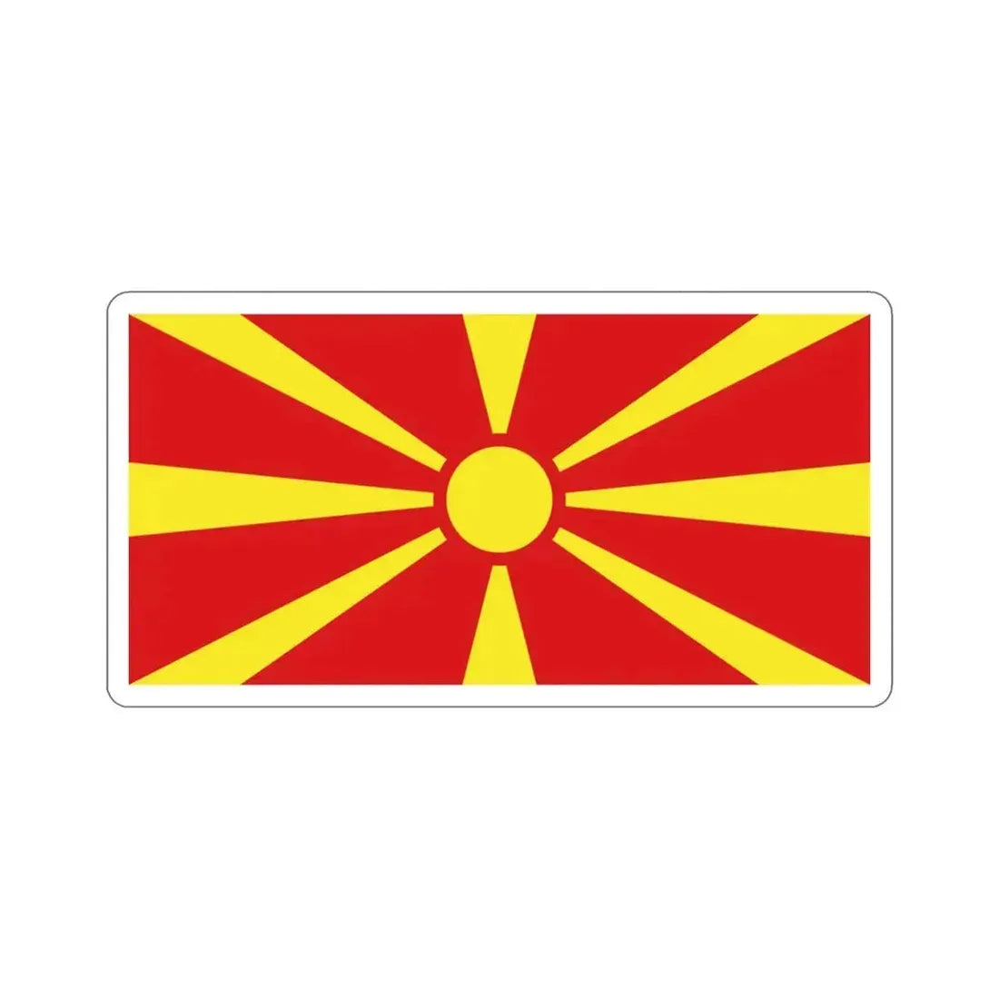 Flag of North Macedonia STICKER Vinyl Die-Cut Decal 3 Inch - The Sticker Space