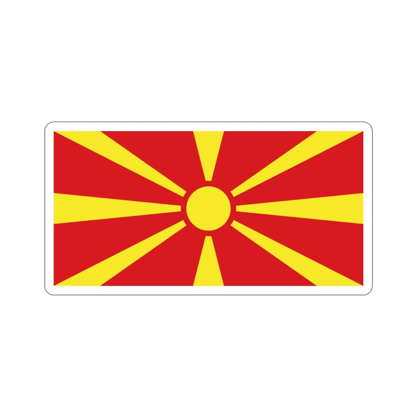 Flag of North Macedonia STICKER Vinyl Die-Cut Decal-4 Inch-The Sticker Space