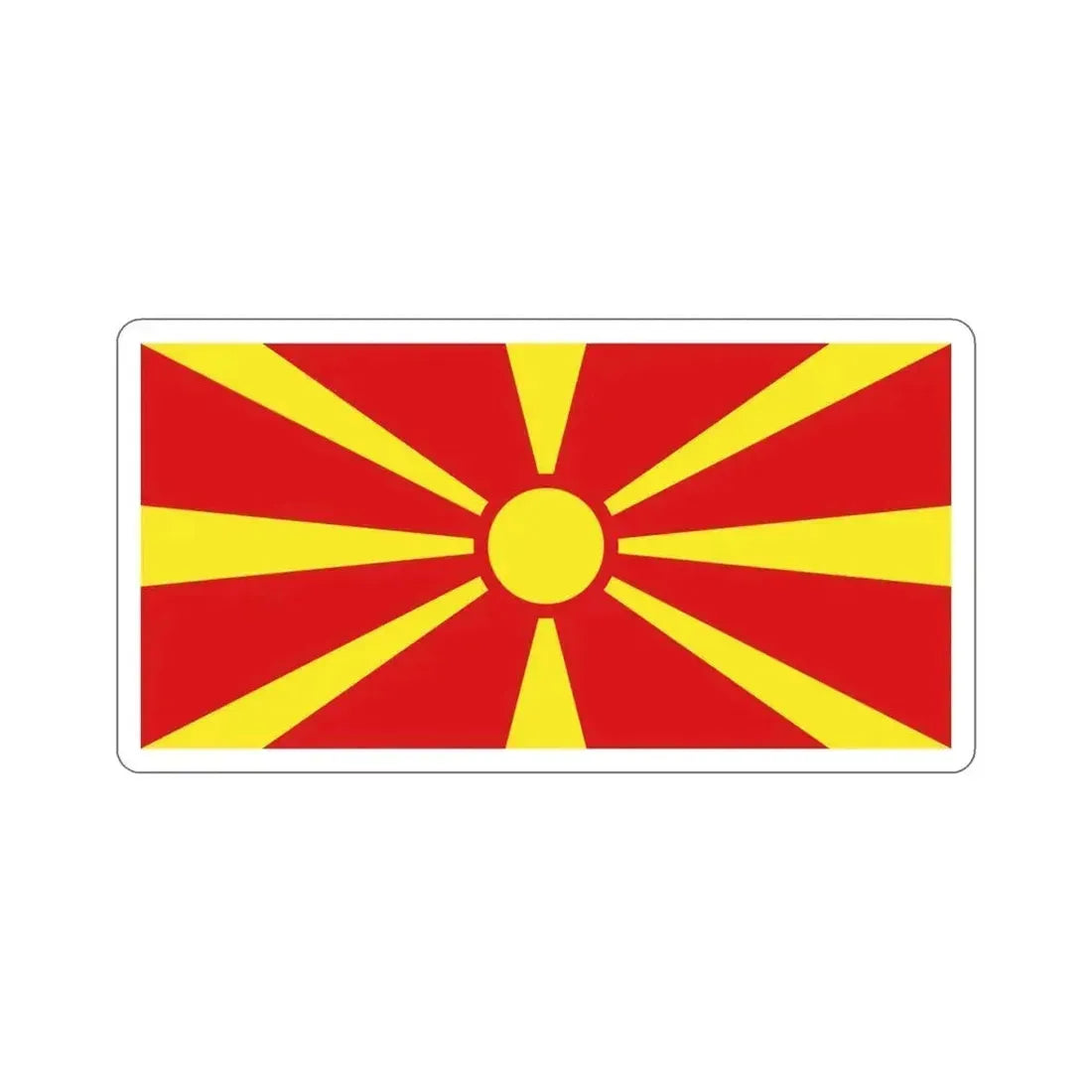 Flag of North Macedonia STICKER Vinyl Die-Cut Decal 4 Inch - The Sticker Space