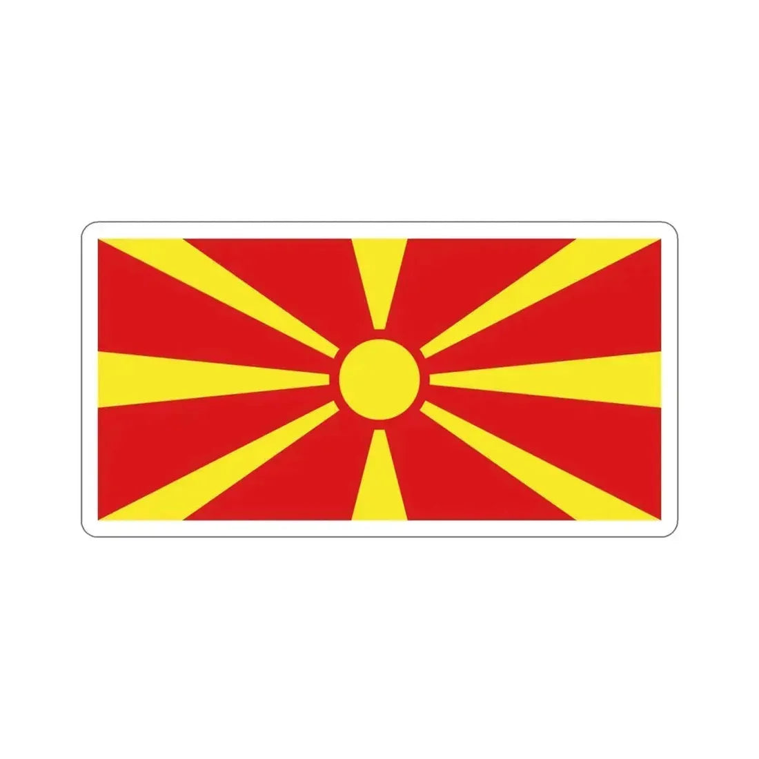 Flag of North Macedonia STICKER Vinyl Die-Cut Decal 4 Inch - The Sticker Space