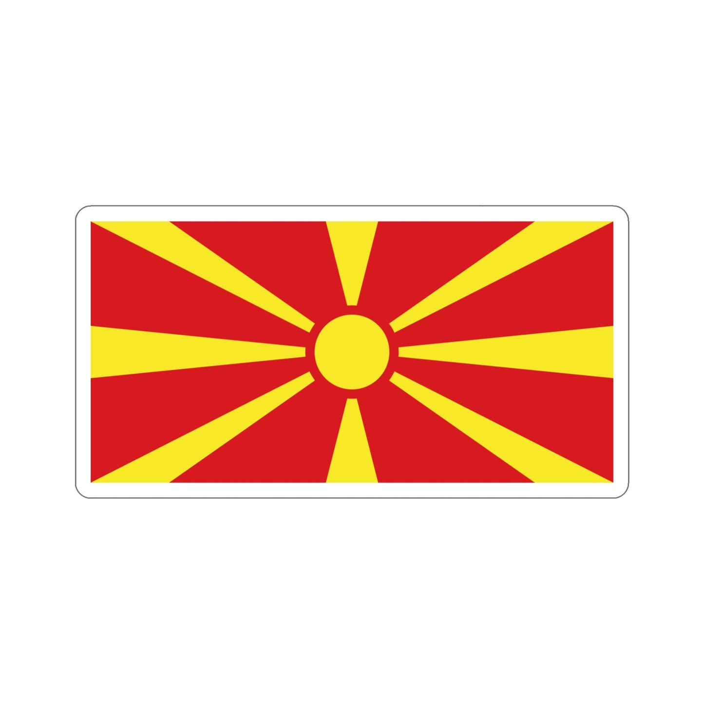 Flag of North Macedonia STICKER Vinyl Die-Cut Decal-5 Inch-The Sticker Space