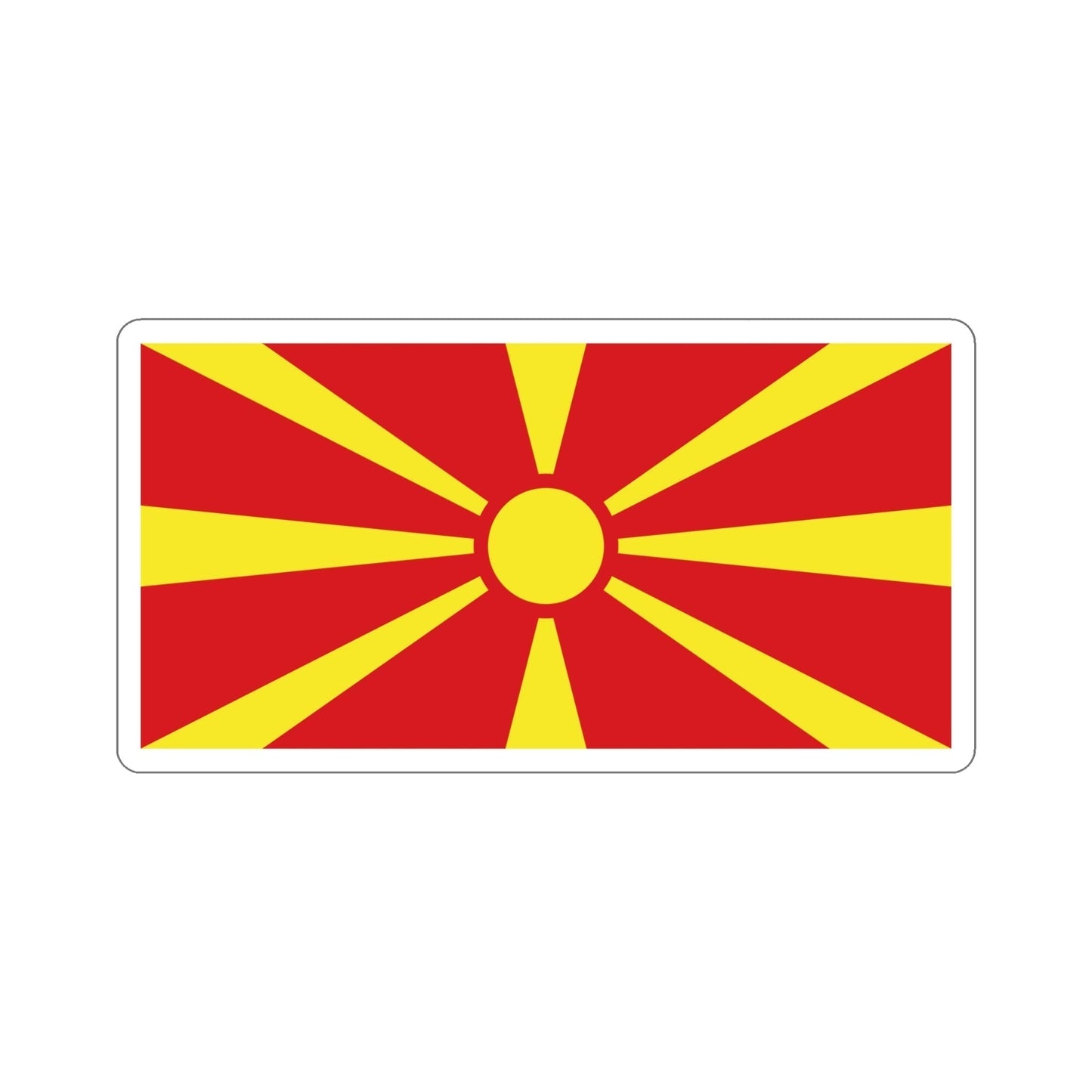 Flag of North Macedonia STICKER Vinyl Die-Cut Decal-6 Inch-The Sticker Space