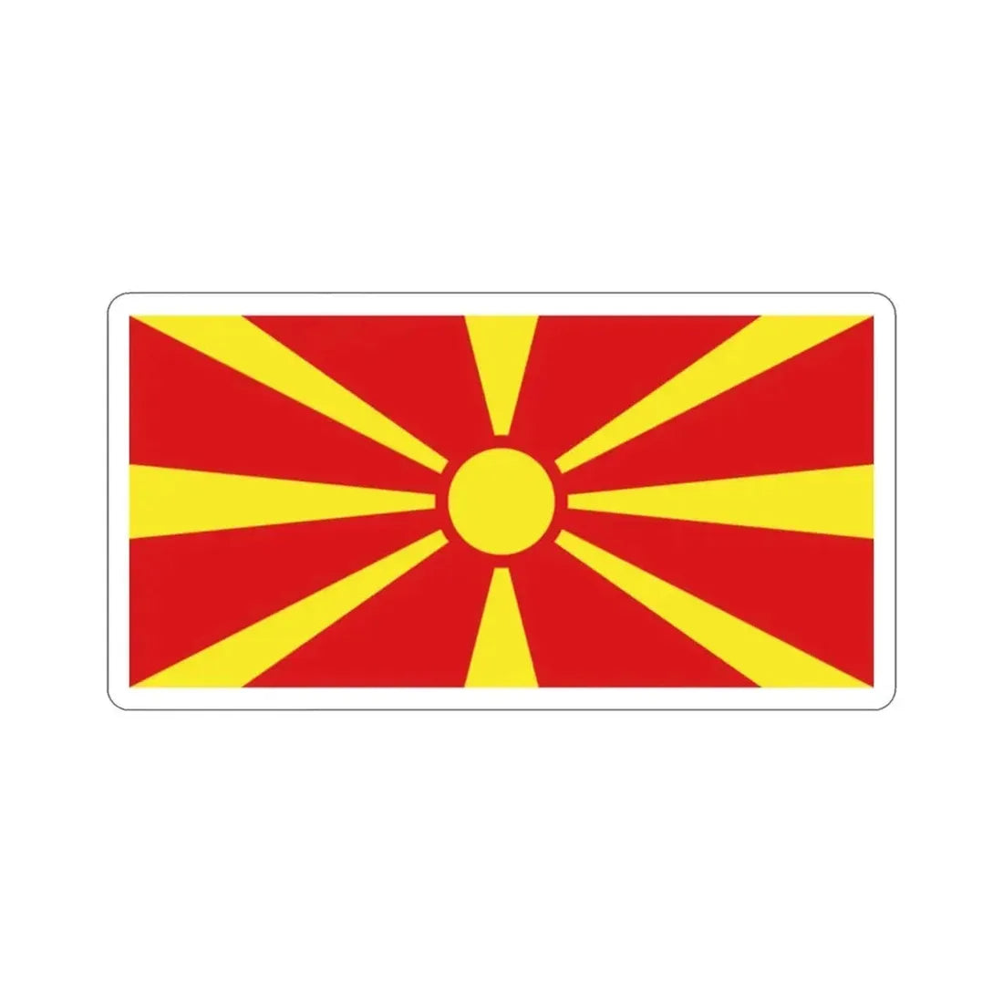Flag of North Macedonia STICKER Vinyl Die-Cut Decal - The Sticker Space