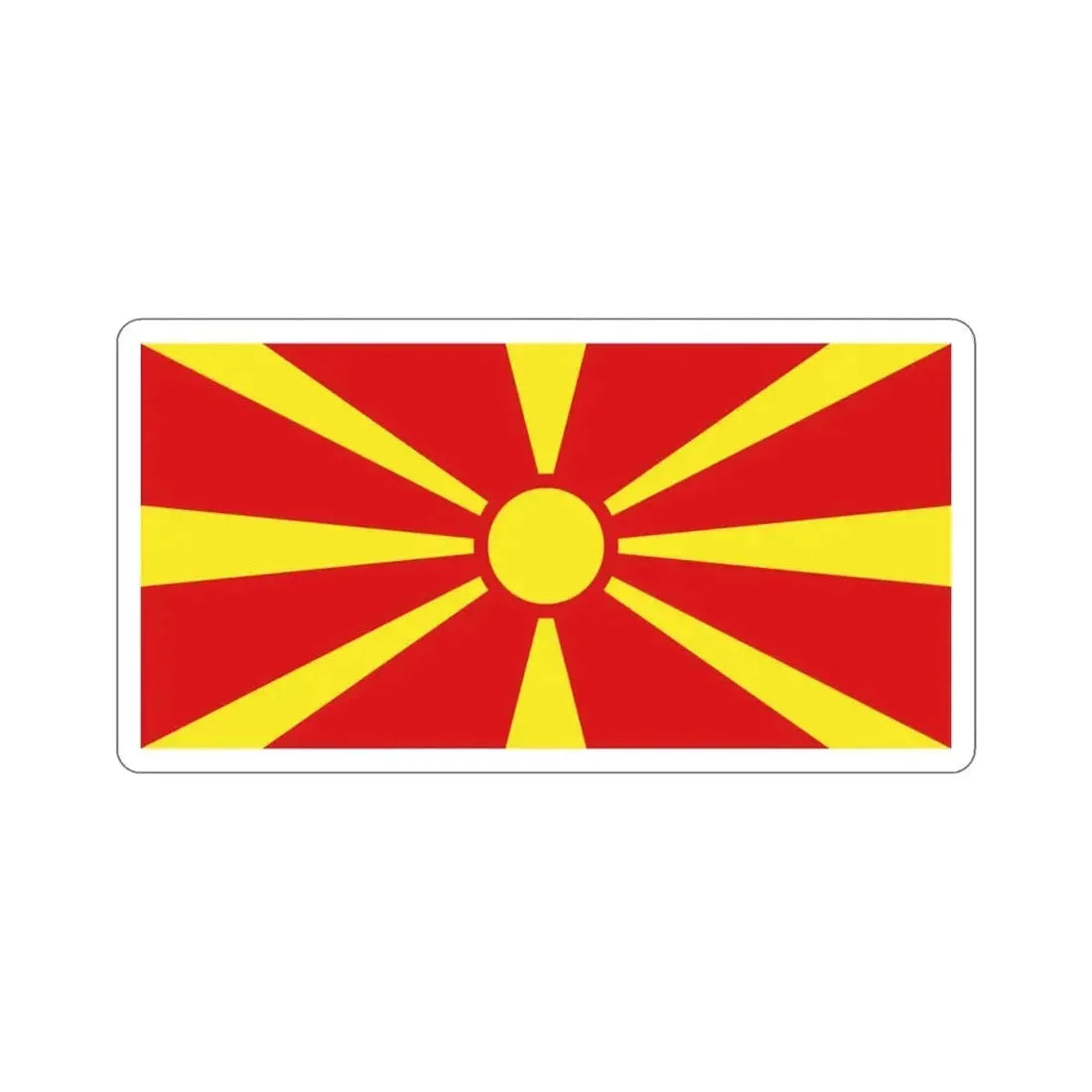 Flag of North Macedonia STICKER Vinyl Die-Cut Decal - The Sticker Space