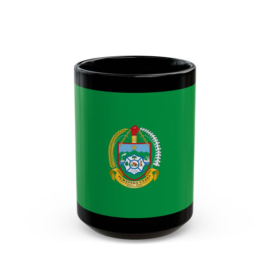 Flag of North Sumatra Indonesia - Black Coffee Mug-15oz-The Sticker Space