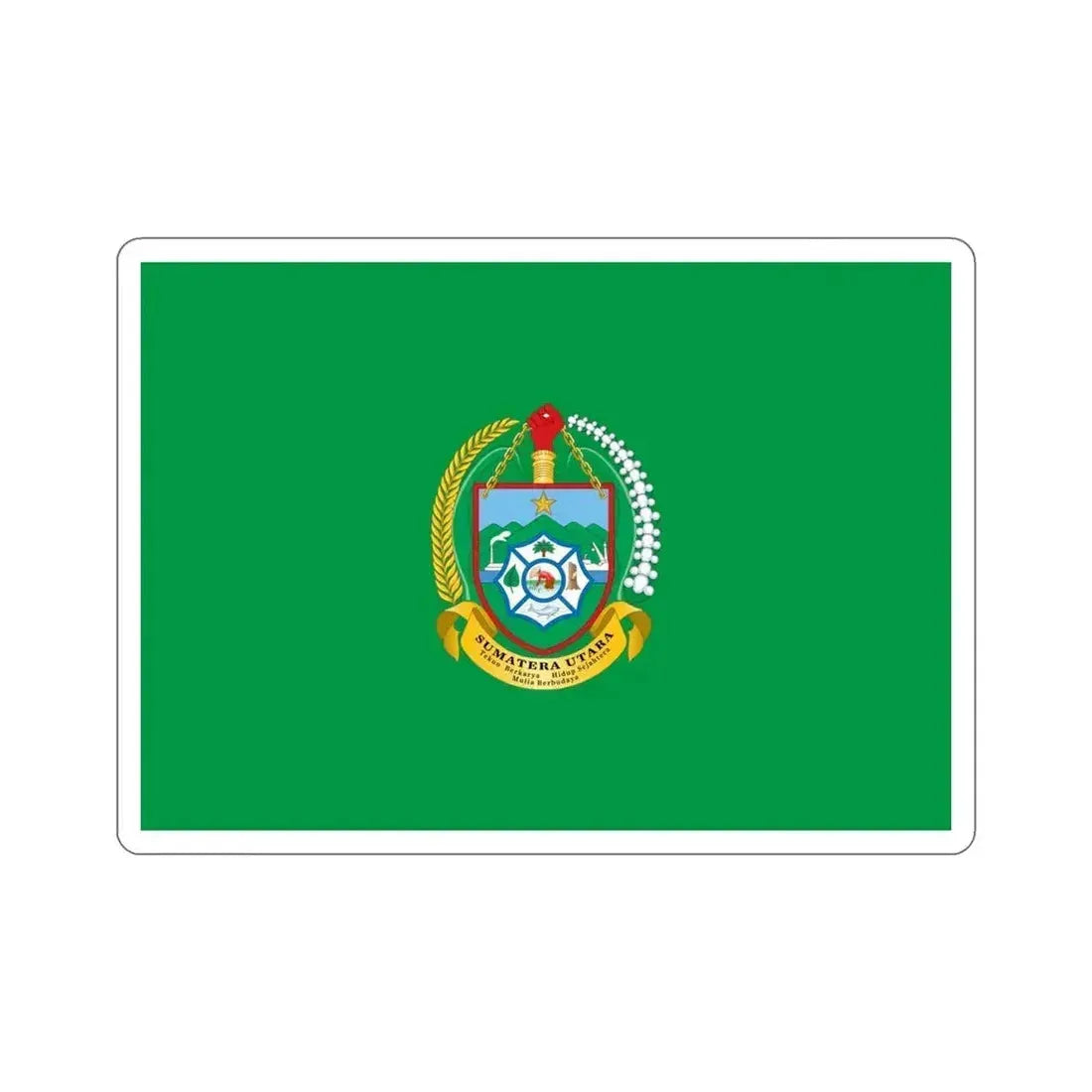 Flag of North Sumatra Indonesia STICKER Vinyl Die-Cut Decal 4 Inch - The Sticker Space
