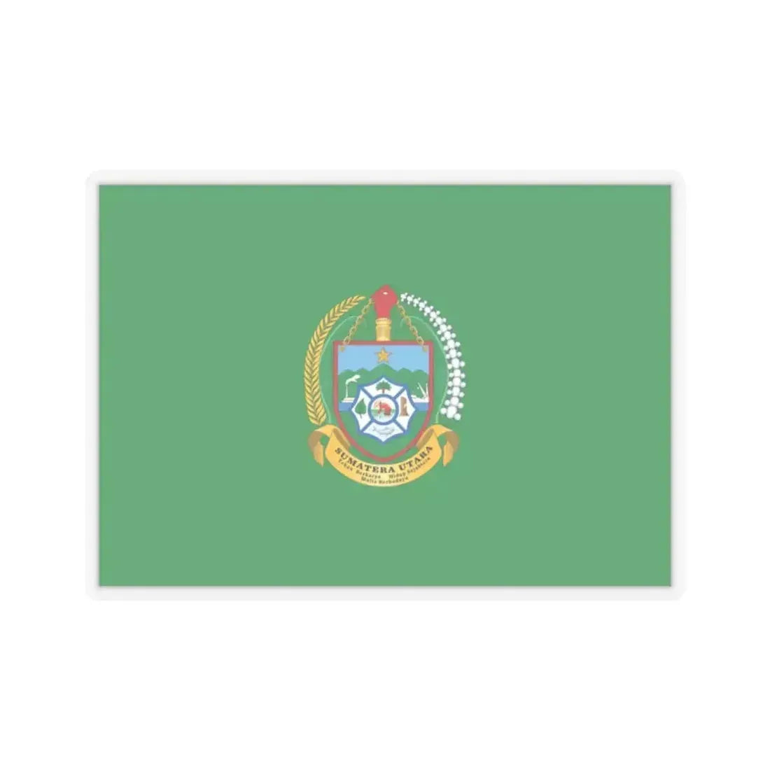 Flag of North Sumatra Indonesia - STICKER Vinyl Kiss-Cut Decal 2 Inch Transparent - The Sticker Space