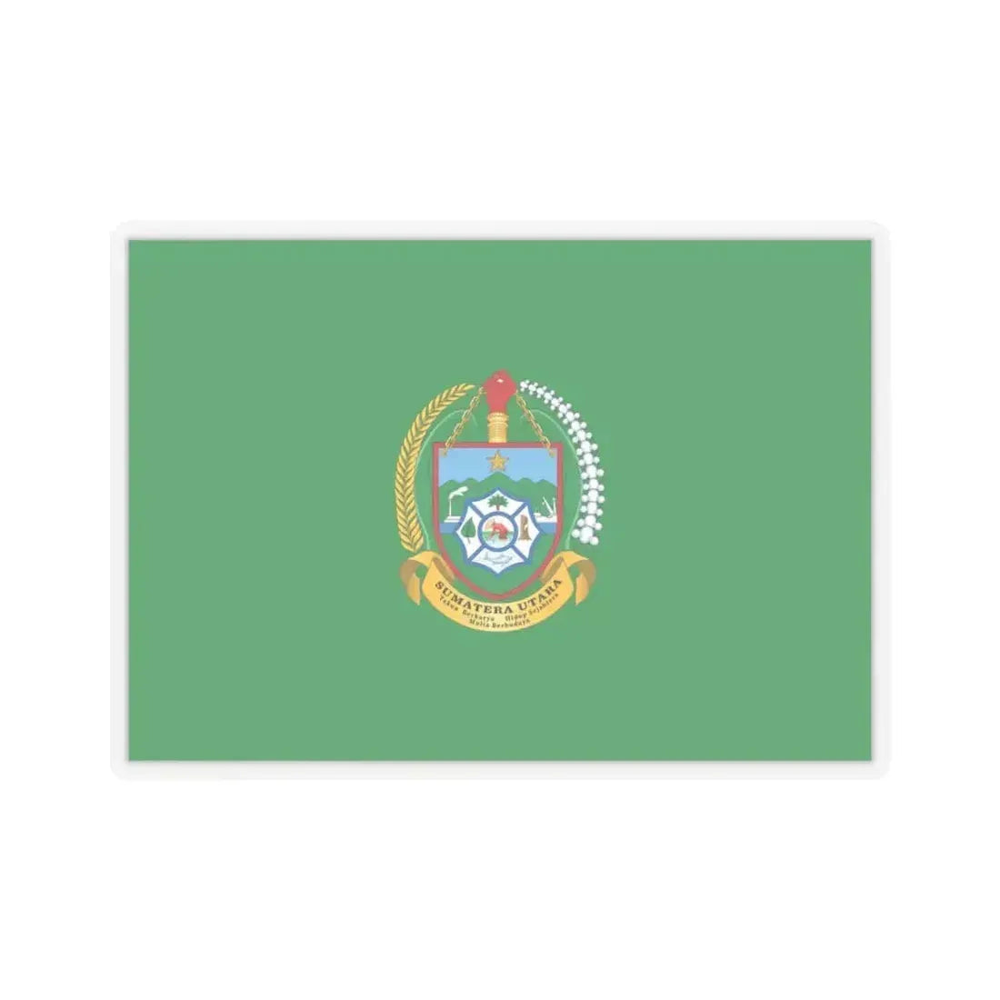 Flag of North Sumatra Indonesia - STICKER Vinyl Kiss-Cut Decal 3 Inch Transparent - The Sticker Space