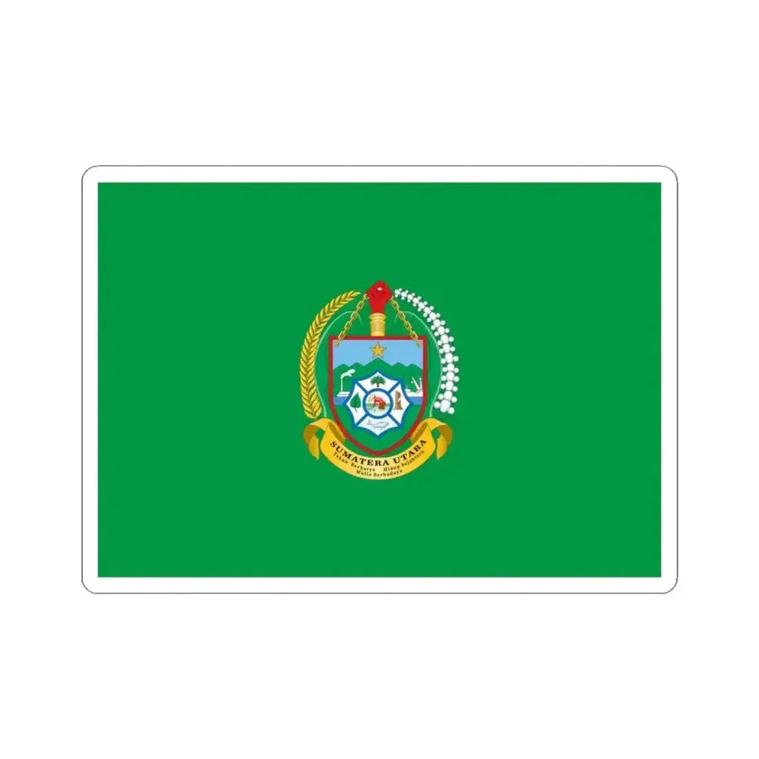 Flag of North Sumatra Indonesia - STICKER Vinyl Kiss-Cut Decal 3 Inch White - The Sticker Space