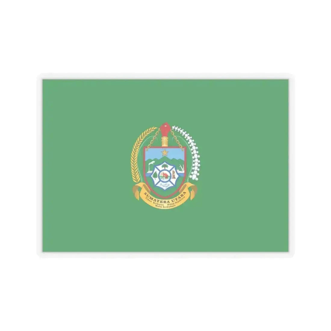 Flag of North Sumatra Indonesia - STICKER Vinyl Kiss-Cut Decal 4 Inch Transparent - The Sticker Space