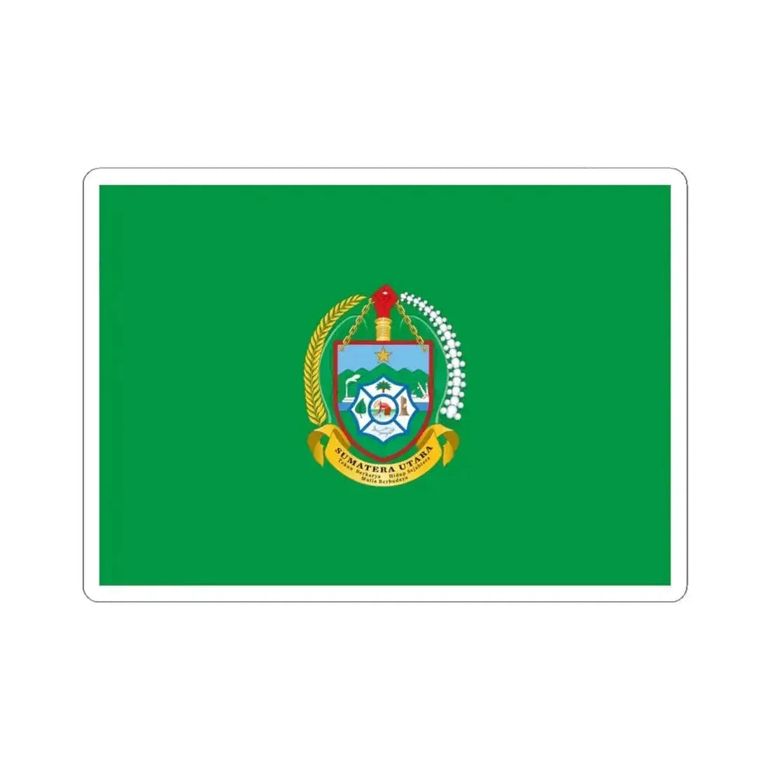 Flag of North Sumatra Indonesia - STICKER Vinyl Kiss-Cut Decal 4 Inch White - The Sticker Space