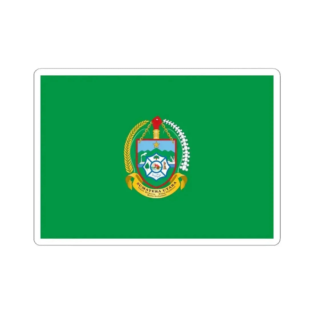 Flag of North Sumatra Indonesia - STICKER Vinyl Kiss-Cut Decal 6 Inch White - The Sticker Space