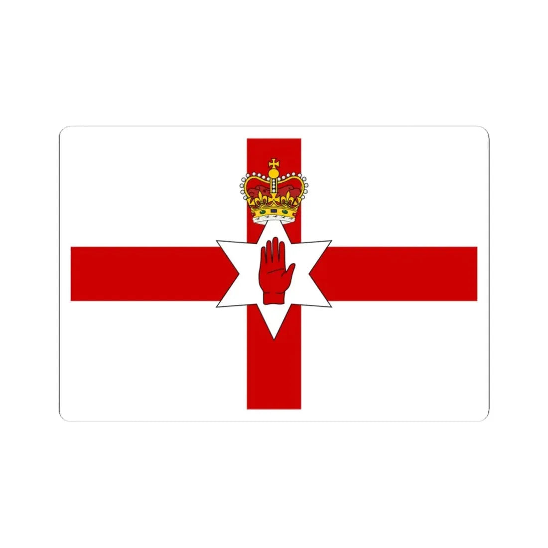 Flag of Northern Ireland 1953-1972 3-2 (Ireland) STICKER Vinyl Kiss-Cut Decal 4 Inch White - The Sticker Space