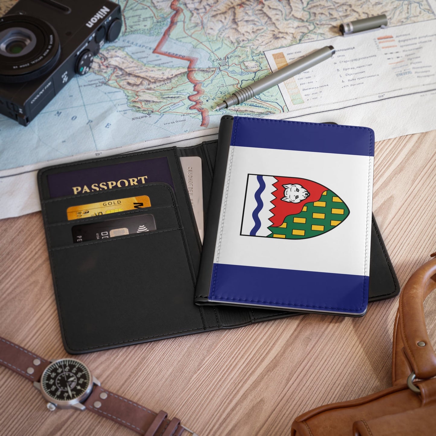 Flag of Northwest Territories Canada - Passport Holder-3.9" x 5.8"-The Sticker Space