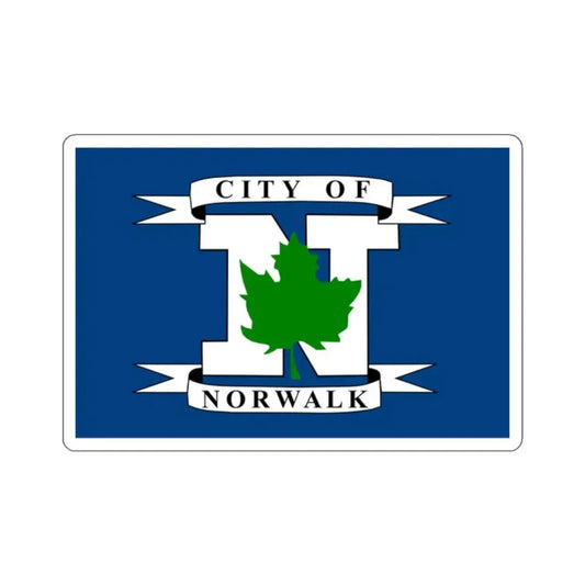 Flag of Norwalk, Ohio - STICKER Vinyl Kiss-Cut Decal 2 Inch White - The Sticker Space