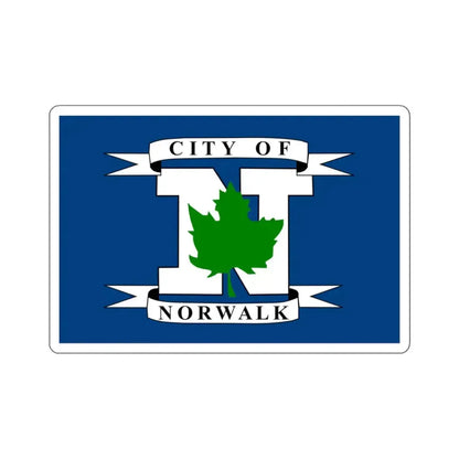 Flag of Norwalk, Ohio - STICKER Vinyl Kiss-Cut Decal 3 Inch White - The Sticker Space