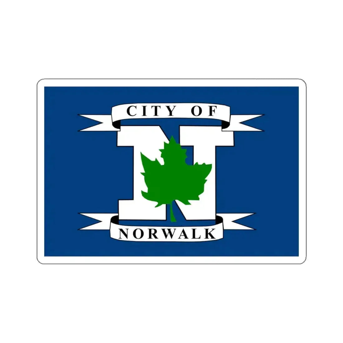 Flag of Norwalk, Ohio - STICKER Vinyl Kiss-Cut Decal 4 Inch White - The Sticker Space