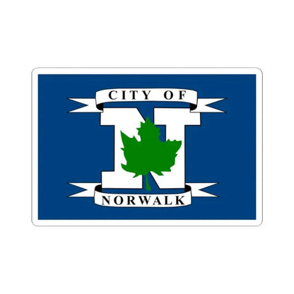 Flag of Norwalk Ohio (United States) STICKER Vinyl Kiss-Cut Decal 2 Inch White - The Sticker Space