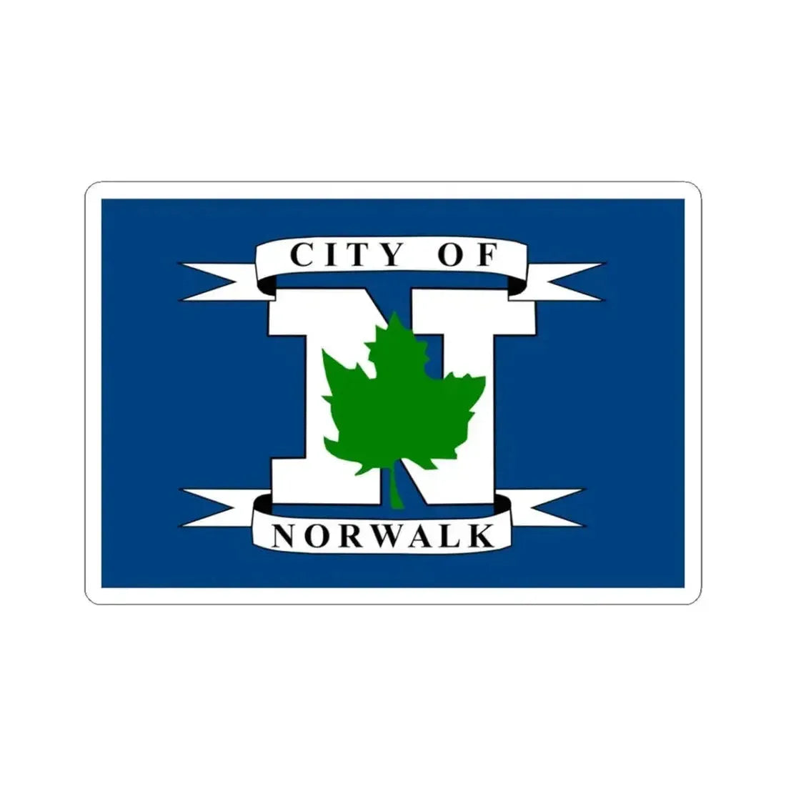 Flag of Norwalk Ohio (United States) STICKER Vinyl Kiss-Cut Decal 3 Inch White - The Sticker Space