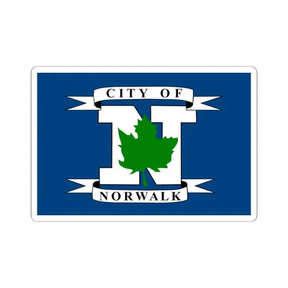 Flag of Norwalk Ohio (United States) STICKER Vinyl Kiss-Cut Decal 6 Inch White - The Sticker Space