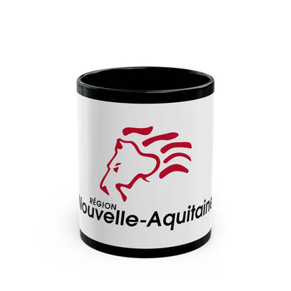 Flag of Nouvelle Aquitaine France 2 - Black Coffee Mug-11oz-The Sticker Space