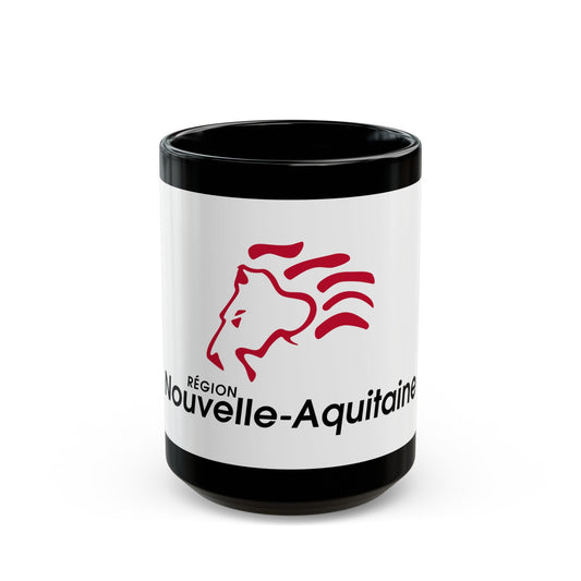 Flag of Nouvelle Aquitaine France 2 - Black Coffee Mug-15oz-The Sticker Space