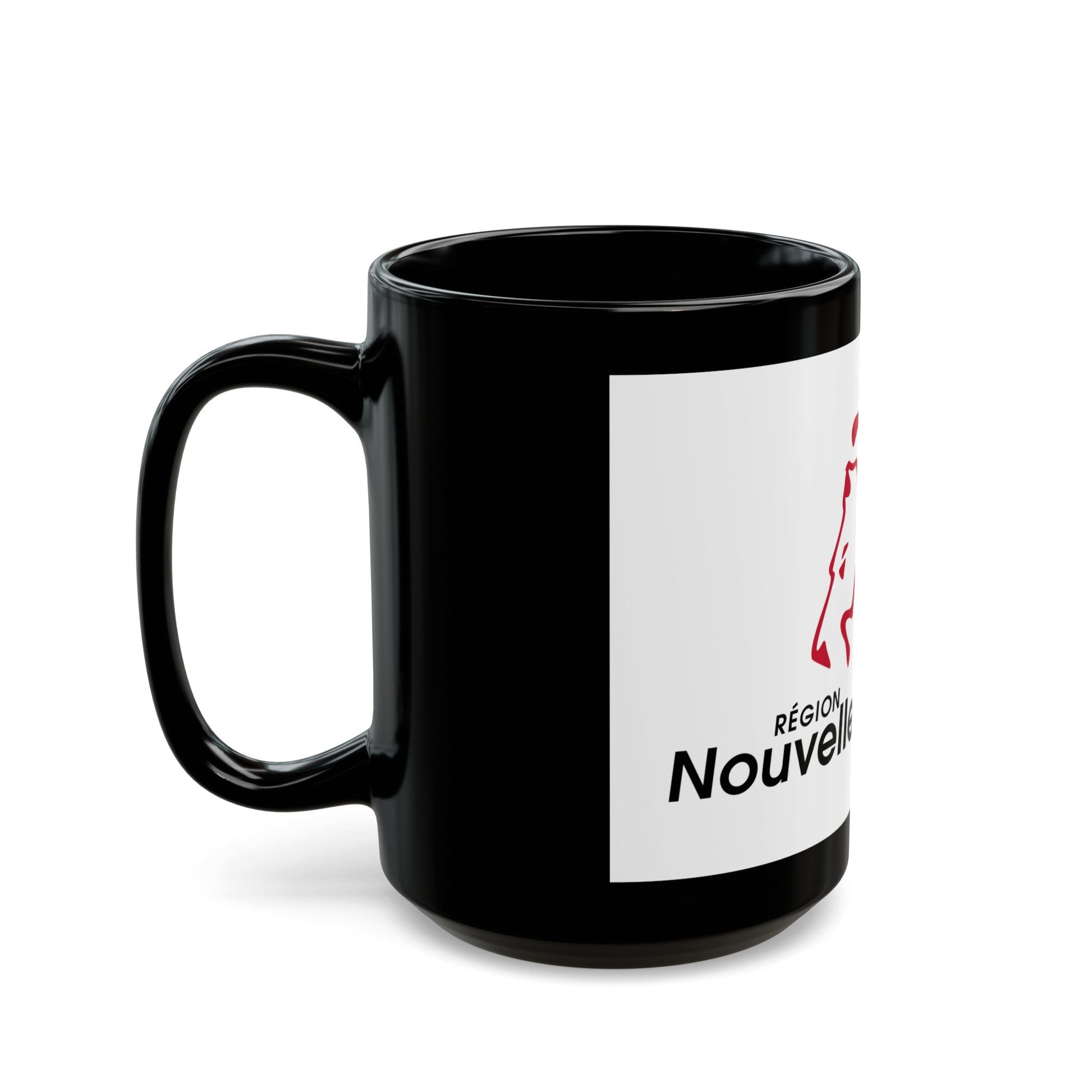 Flag of Nouvelle Aquitaine France 2 - Black Coffee Mug-The Sticker Space