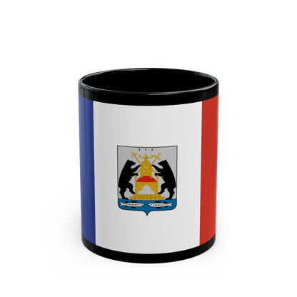 Flag of Novgorod Oblast Russia - Black Coffee Mug-11oz-The Sticker Space