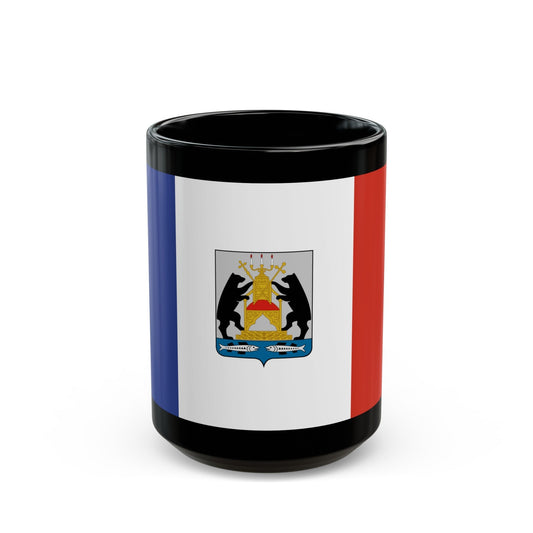 Flag of Novgorod Oblast Russia - Black Coffee Mug-15oz-The Sticker Space