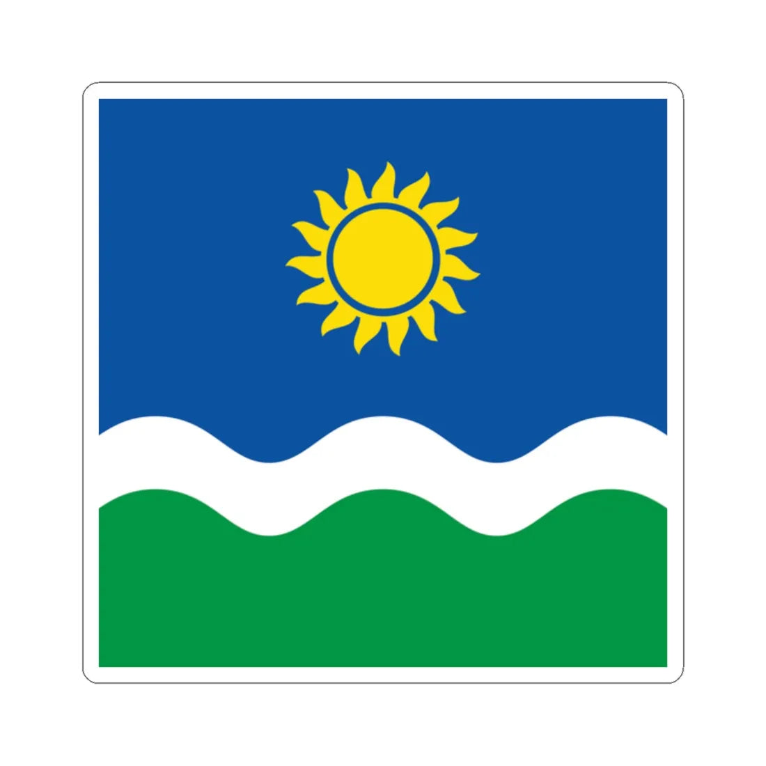 Flag of Novohryhorivka Novoukrainka Raion (Ukraine) STICKER Vinyl Kiss-Cut Decal 2 Inch White - The Sticker Space