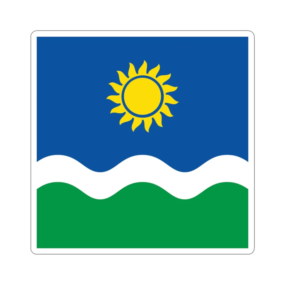 Flag of Novohryhorivka Novoukrainka Raion (Ukraine) STICKER Vinyl Kiss-Cut Decal 3 Inch White - The Sticker Space