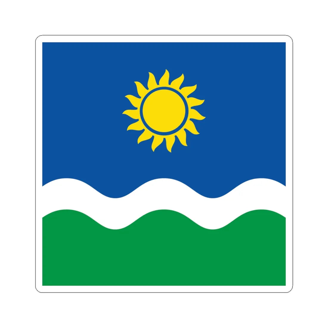 Flag of Novohryhorivka Novoukrainka Raion (Ukraine) STICKER Vinyl Kiss-Cut Decal 4 Inch White - The Sticker Space