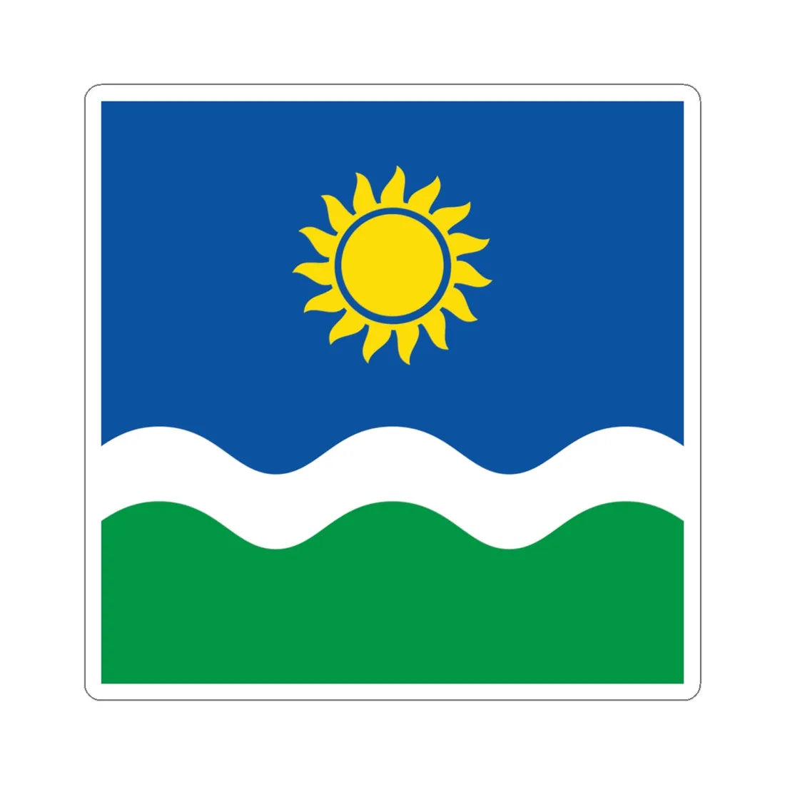 Flag of Novohryhorivka Novoukrainka Raion (Ukraine) STICKER Vinyl Kiss-Cut Decal 6 Inch White - The Sticker Space