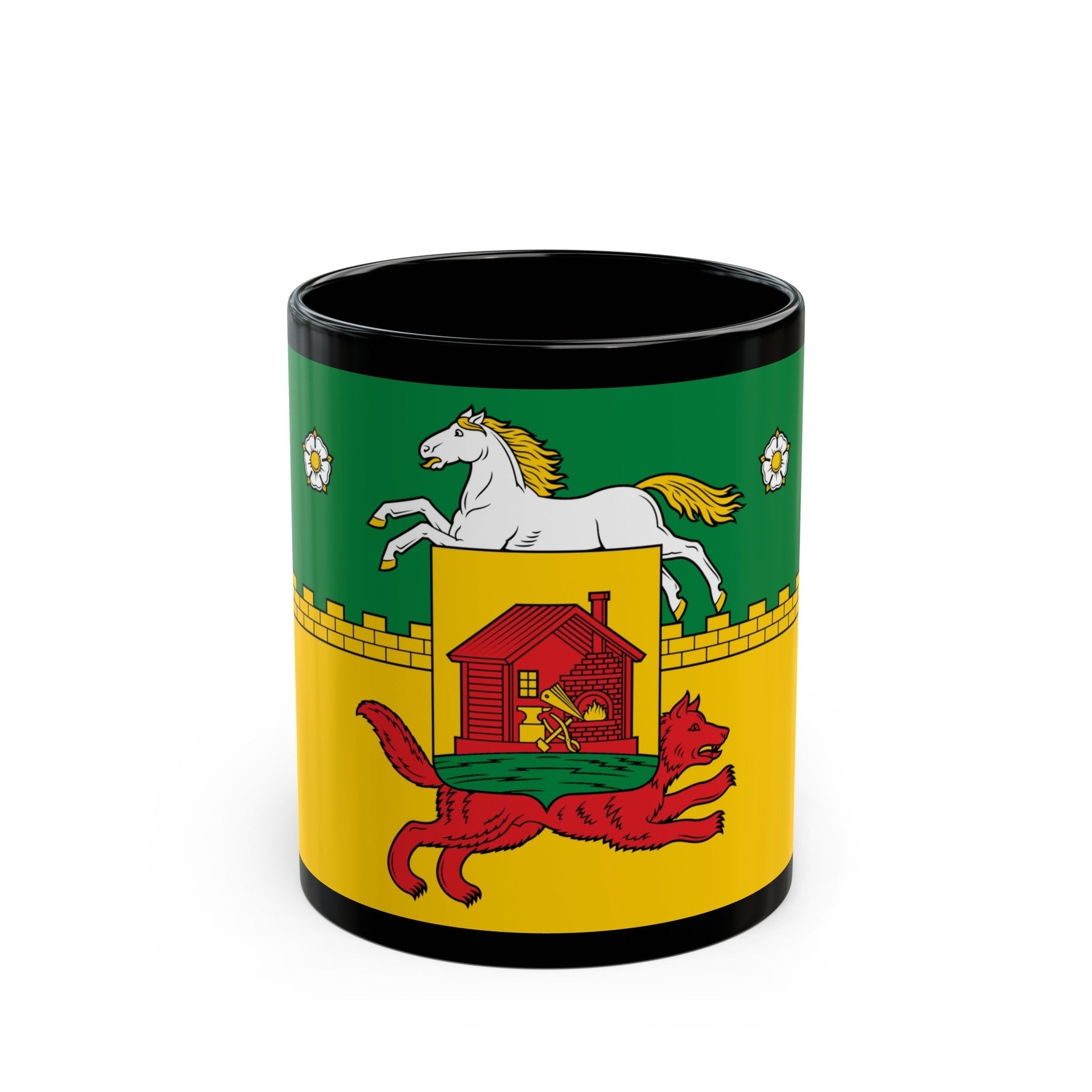 Flag of Novokuznetsk Russia - Black Coffee Mug-11oz-The Sticker Space